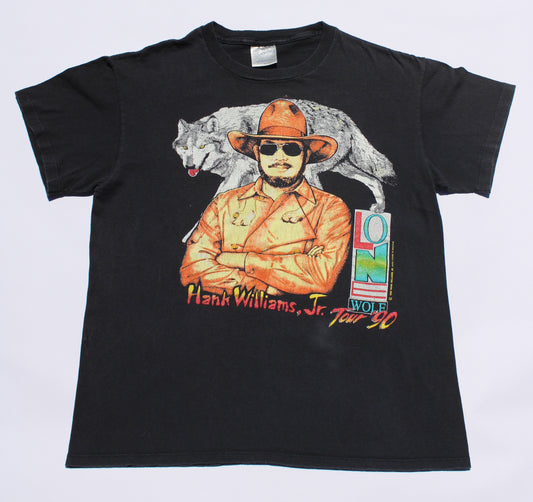 1990 Size Medium Hank Williams Jr. "Lone Wolf" Tour Tee Shirt
