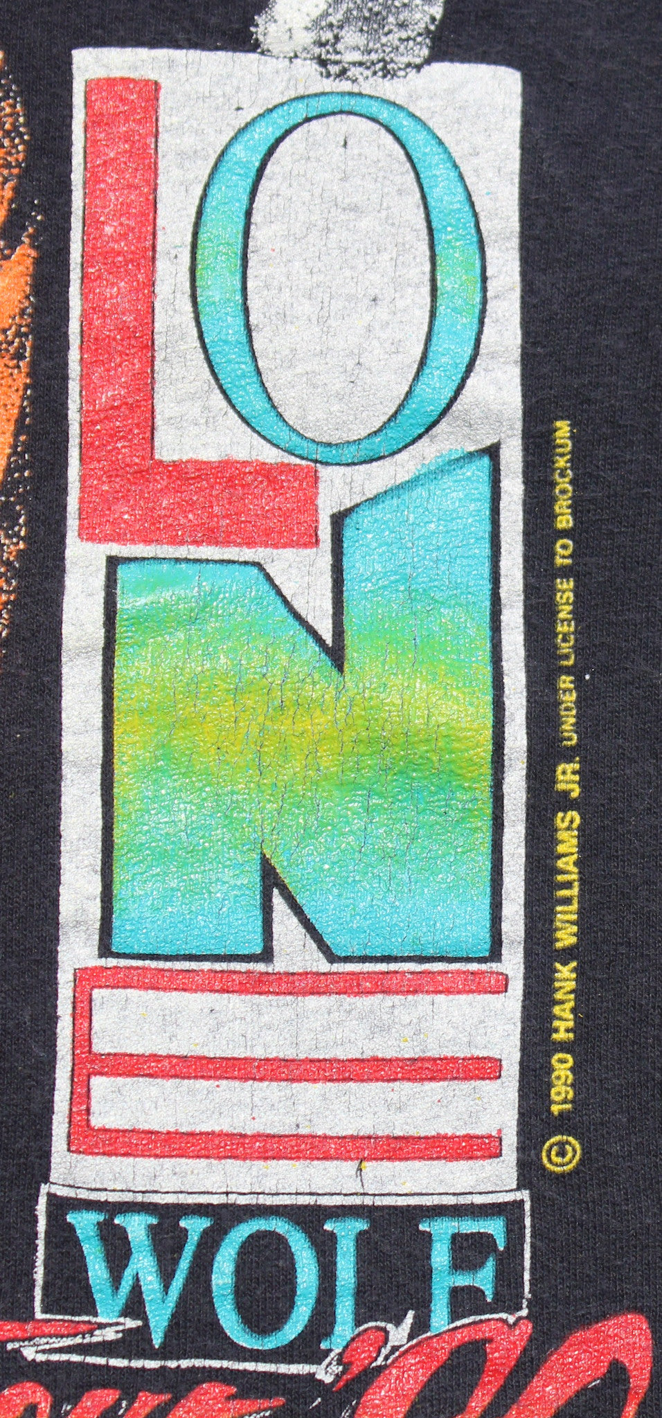 1990 Size Medium Hank Williams Jr. "Lone Wolf" Tour Tee Shirt
