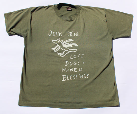 1990's Size XL John Prine "Lost Dogs and Mixed Blessings Tour" Tee Shirt