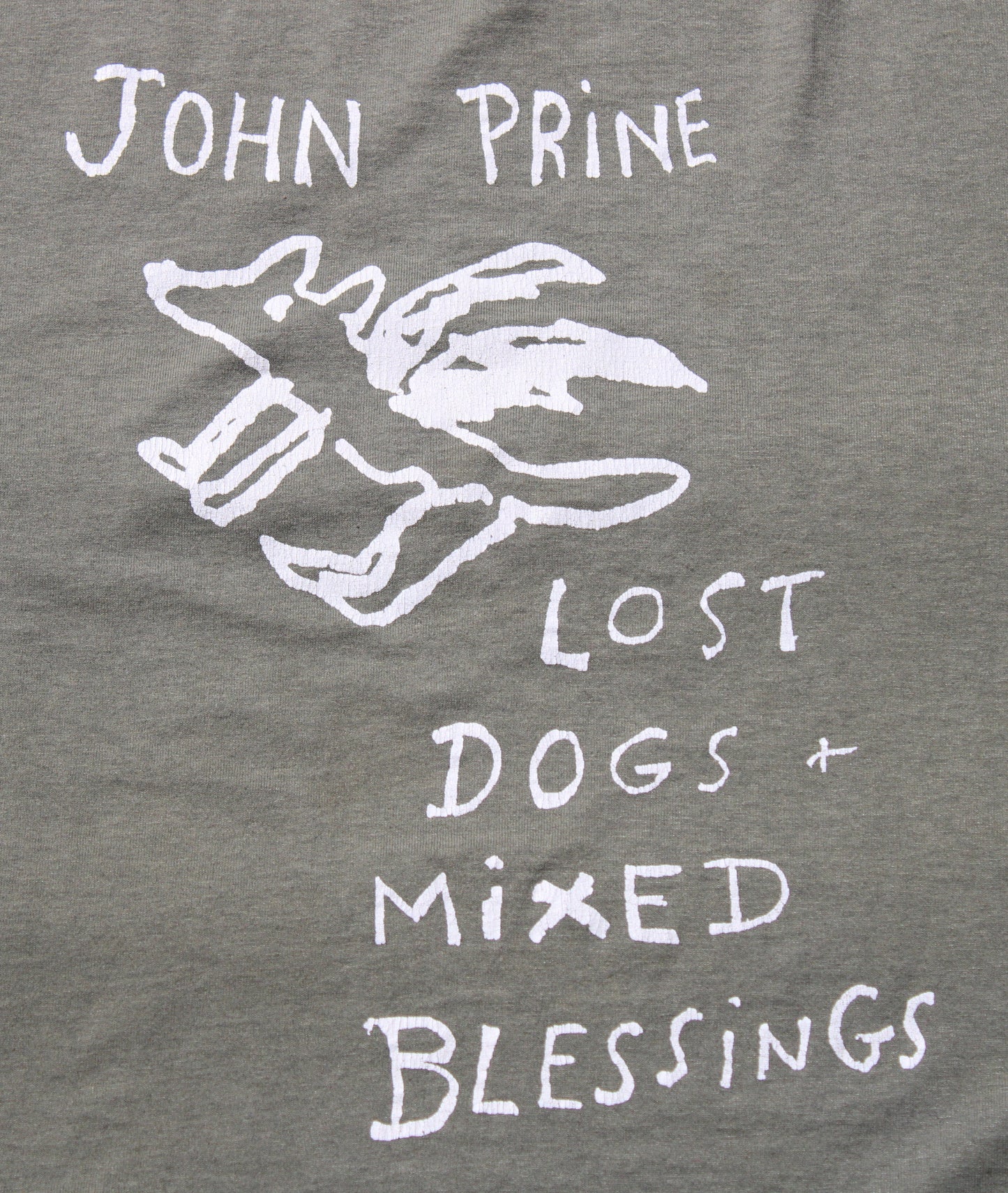 1990's Size XL John Prine "Lost Dogs and Mixed Blessings Tour" Tee Shirt