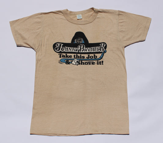 1980's Size Medium Johnny Paycheck "Take This Job And Shove It" Tee Shirt