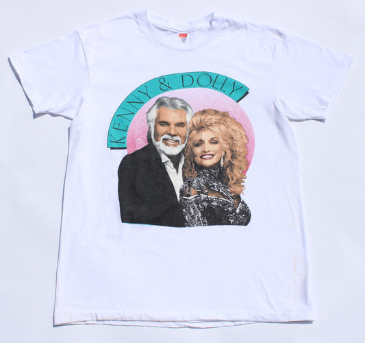 1990 Size Large Kenny Rogers and Dolly Parton "Faces" Tee Shirt