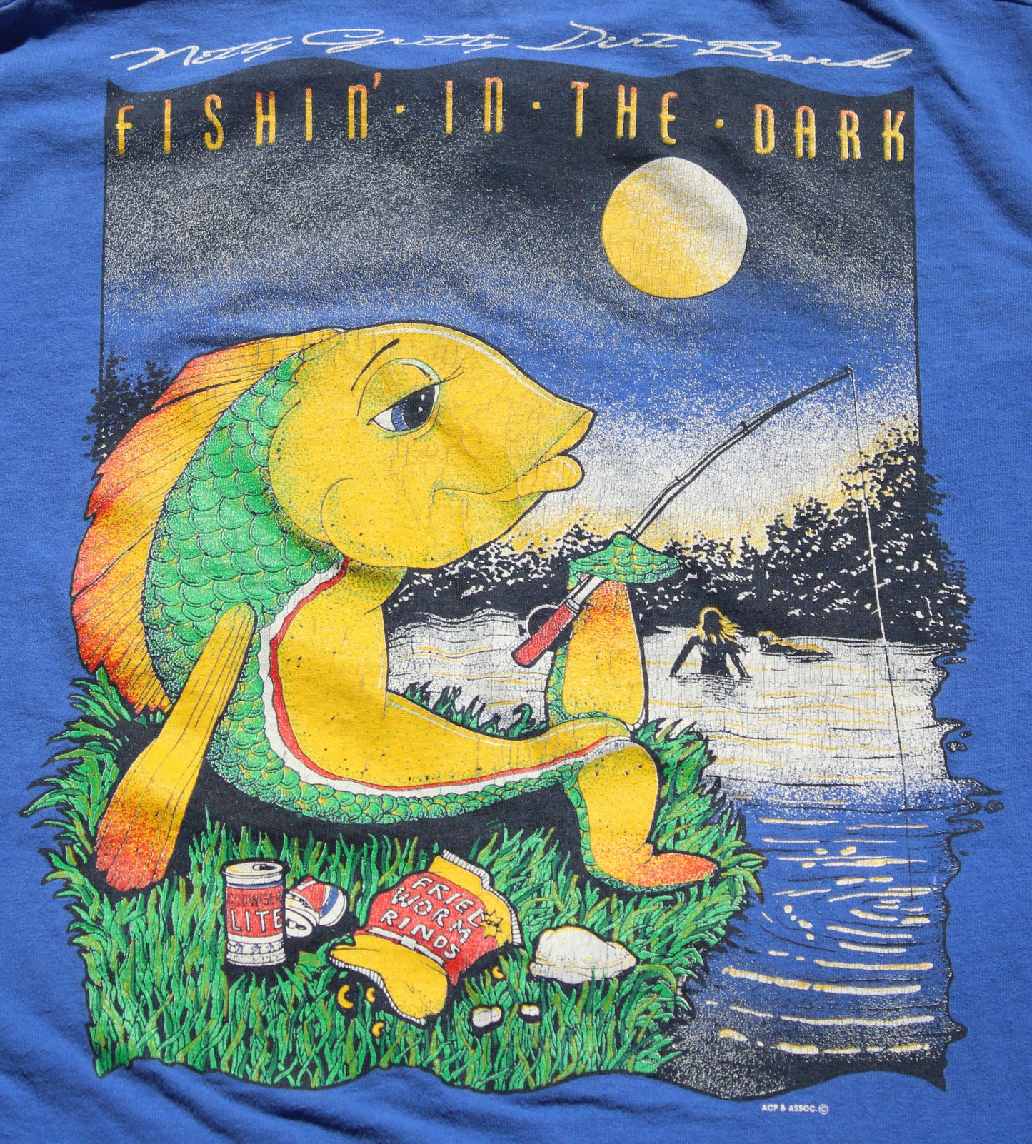 1990's Size Medium Nitty Gritty Dirt Band "Finshin' In The Dark" Tee Shirt