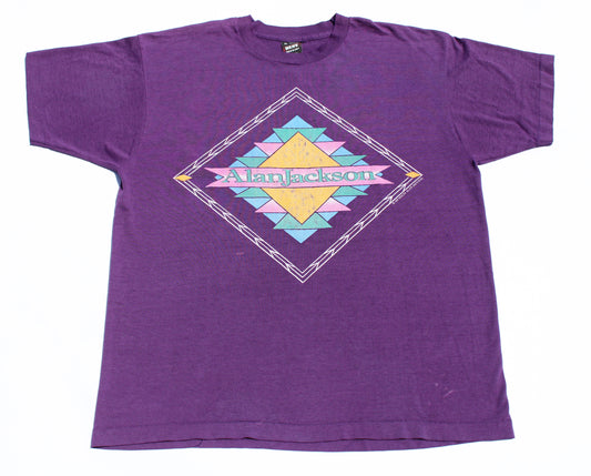 1993 Size XL Alan Jackson "Purple-A Lot About Livin" Tee Shirt