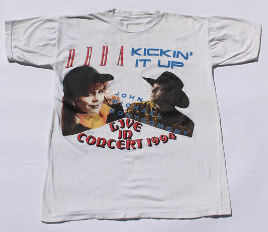 1994 Size Large Reba / John Michael Montgomery "Kickin' It Up Tour" Tee Shirt