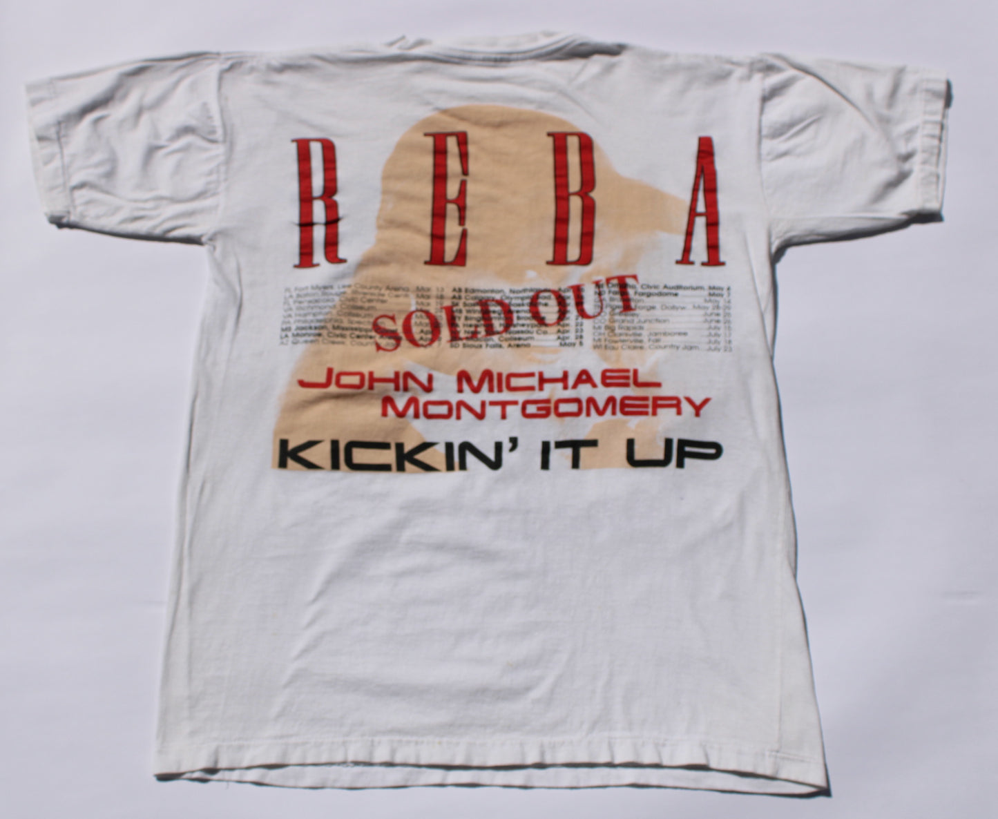 1994 Size Large Reba / John Michael Montgomery "Kickin' It Up Tour" Tee Shirt