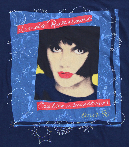1990 Size Large Linda Ronstadt "Cry Like A Rainstorm Tour" Tee Shirt
