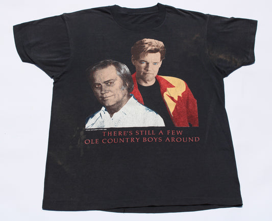 1990 Size Large Randy Travis X George Jones "Ole Country Boys" Tee Shirt