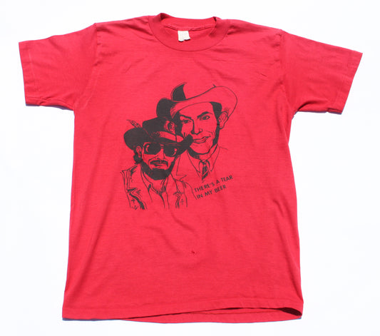 1980's Size Medium Hank Williams Sr. & Jr. "There's A Tear In My Beer" Tee Shirt