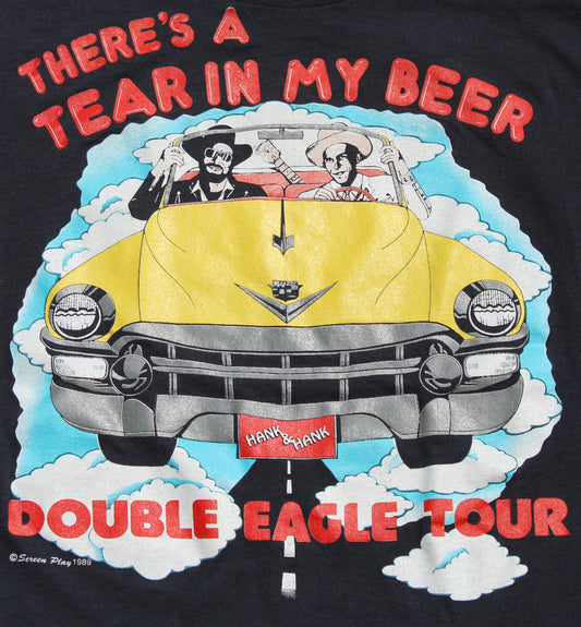 1989 Size Small Hank Williams Sr. and Jr. "Double Eagle Tour" Tee Shirt
