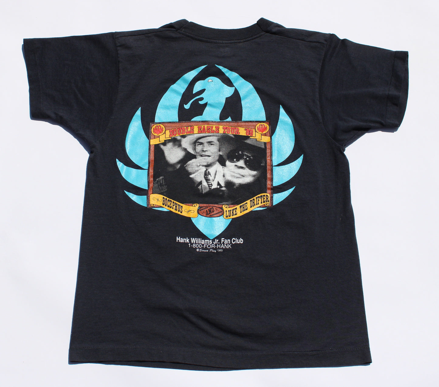 1989 Size Small Hank Williams Sr. and Jr. "Double Eagle Tour" Tee Shirt