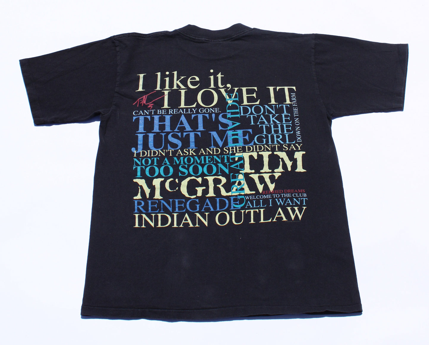 1995 Size Large Tim Mcgraw "Hit Songs" Tee Shirt