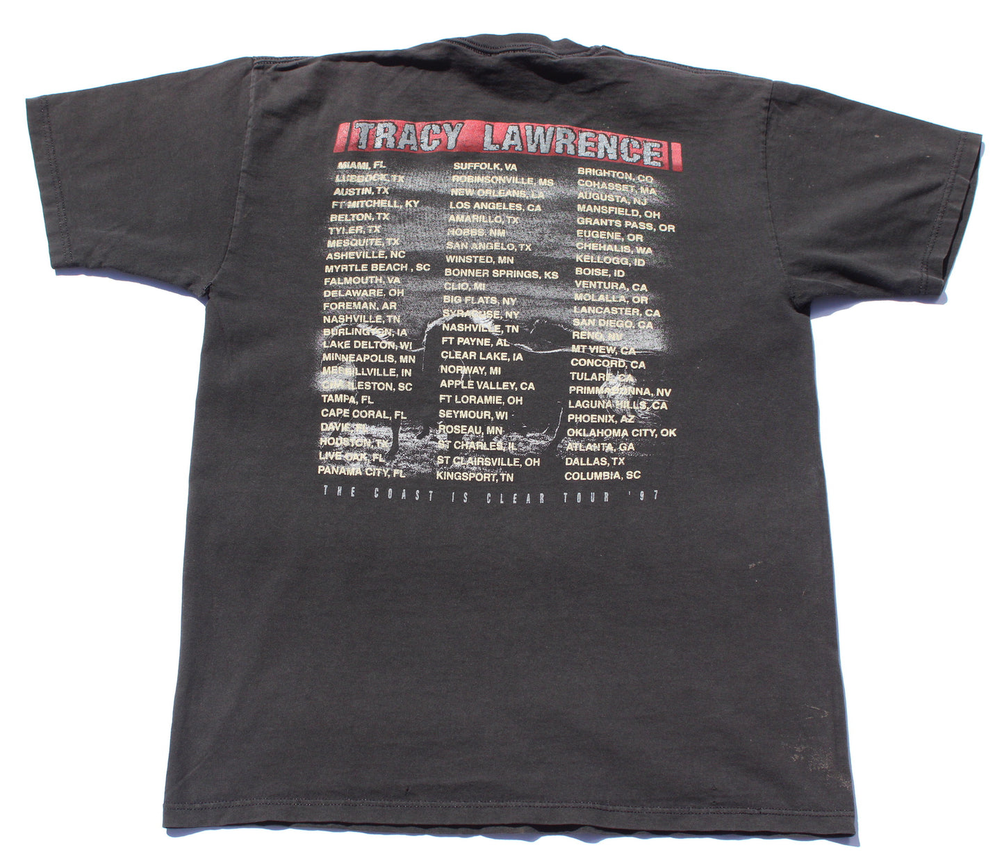 1997 Size Medium Tracy Lawrence "The Coast Is Clear Tour" Tee Shirt