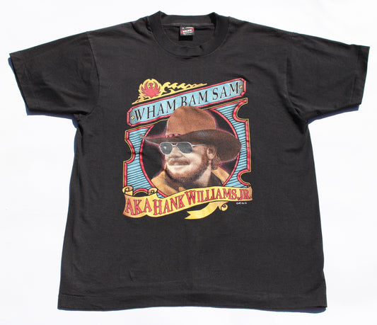 1990's Size Large Hank Williams Jr. "Wham Bam Sam" Tee Shirt